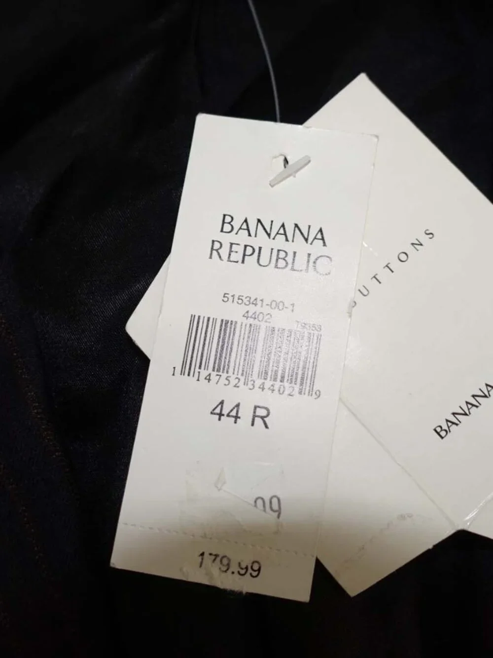 Banana Republic Men's Suit Jacket Size 44 Regular Charcoal Gray Brown Stripes